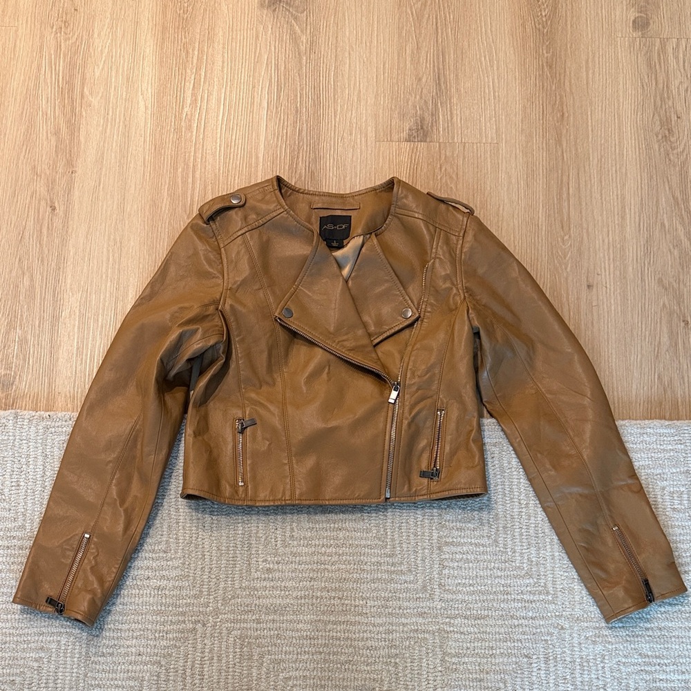 AS by DF Alpinestars Recycled Leather Moto Jacket - Tan